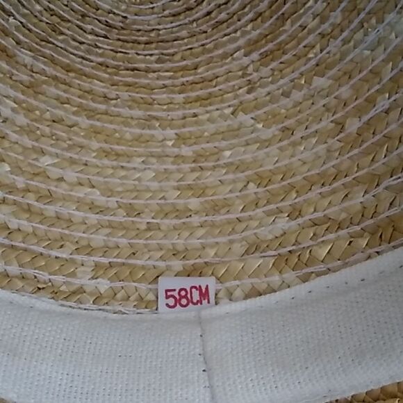 VINTAGE 58CM STRAW HANDMADE WOMEN HAT - Picture 5 of 7